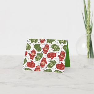 Christmas Mittens Pattern Note Card