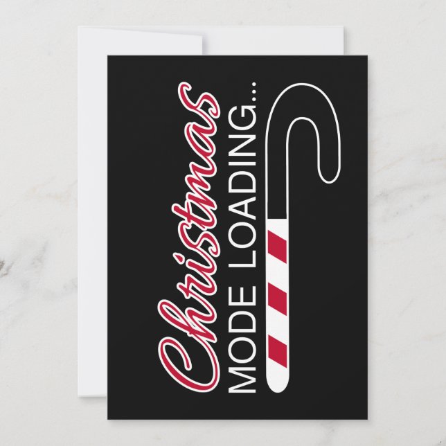 Christmas Mode Loading - X Mas Candy Cane Load Bar Invitation (Front)