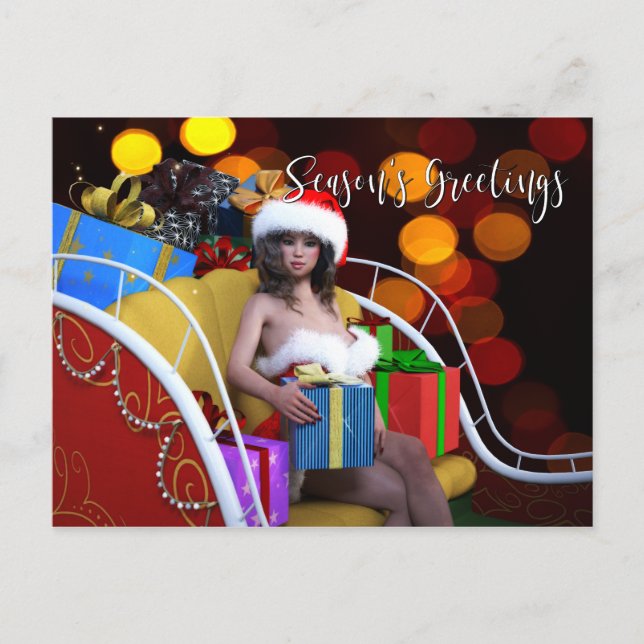 Christmas Model with Gifts Postcard (4.25x5.6) (Front)