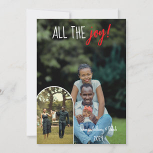 Christmas Modern All the Joy Photo Personalized  Card