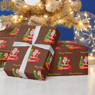 Christmas Modern Neon Holiday Collection Wrapping Paper