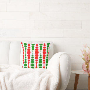 Christmas Modern Rectangles Throw Pillow