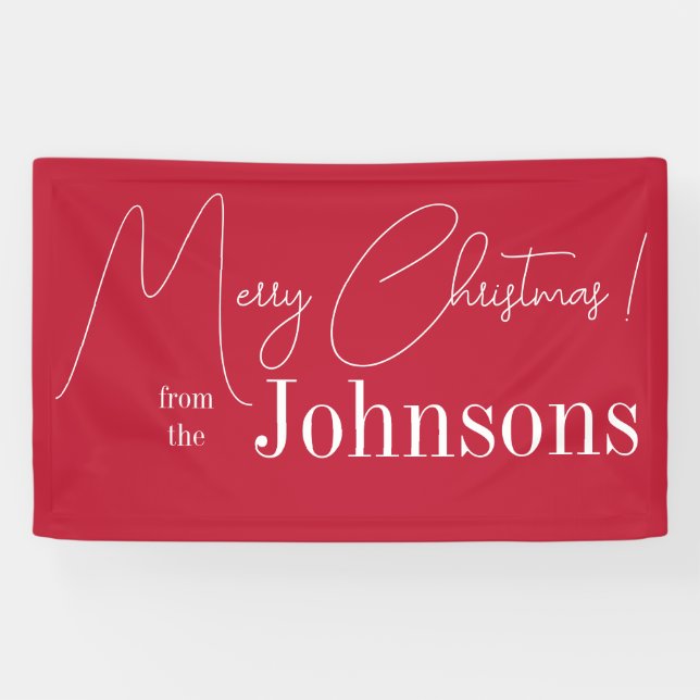 Christmas Modern Red Family Banner (Horizontal)