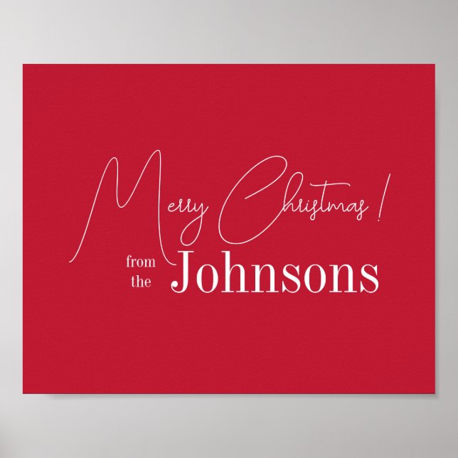 Christmas Modern Red Family Poster (Front)