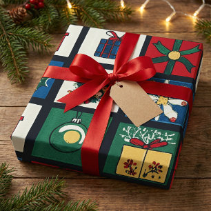 Christmas modern red green white unique wrapping paper