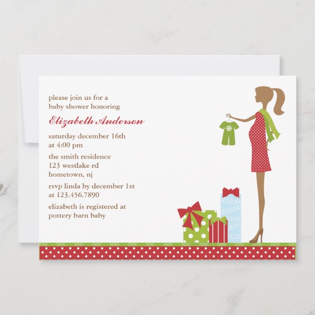 Christmas Mom To Be Baby Shower Invitation (Front)