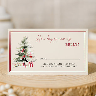 Christmas Mommy Belly Guessing Baby Shower Game Enclosure Card