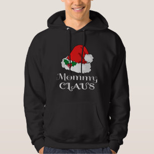 Christmas Mommy Claus Matching Pajama Santa Hat X- Hoodie