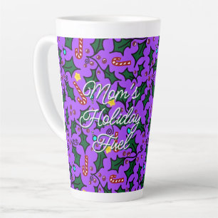 Christmas Moms Fuel Purple Pattern Latte Mug