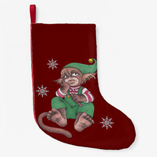 Christmas Monkey Gnome Small Christmas Stocking