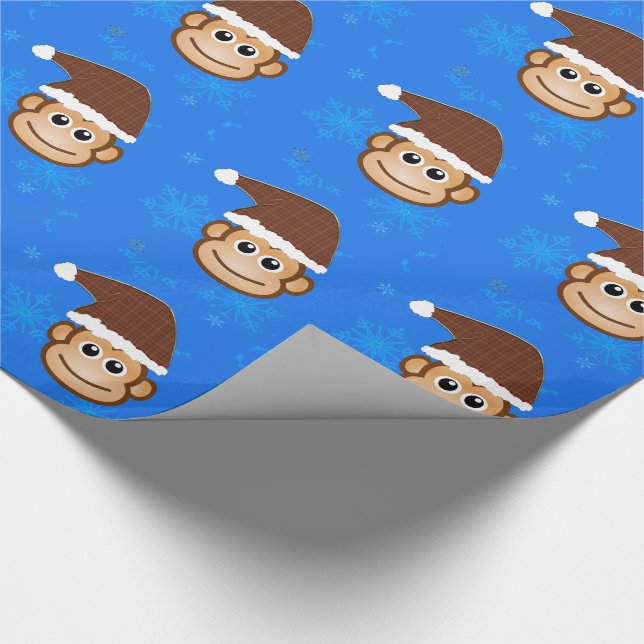 Christmas Monkey Wrapping Paper (Corner)