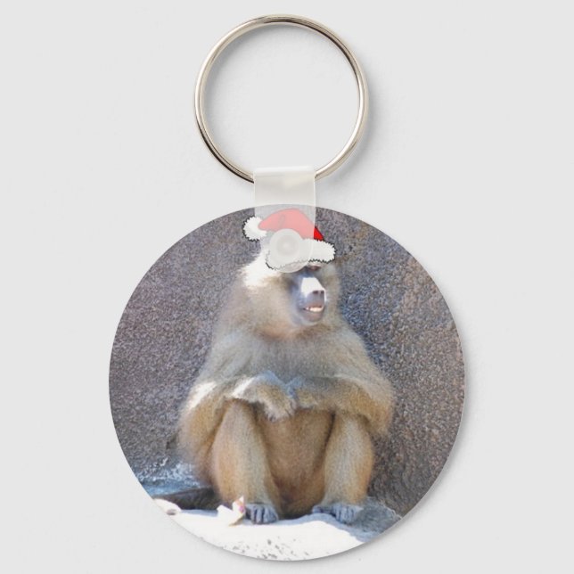 Christmas Monkeys and Baboons Keychain (Front)