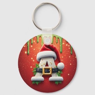 Christmas Monogram A For Winter Gifts Keychain