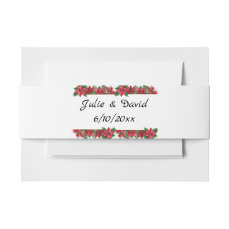 Christmas Monogram Poinsettia Belly Band Invitation Belly Band