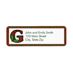 Christmas Monogram Return Address Labels