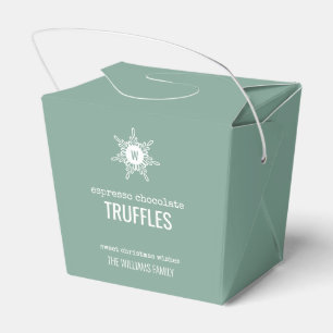 Christmas Monogram Snowflake Food Gift Favour Box