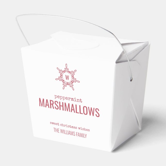 Christmas Monogram Snowflake Food Gift Favour Box (Back Side)