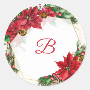 Christmas monogram Wedding Sticker