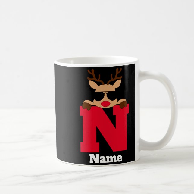 Christmas Monogram With Name Cool Pajama  Coffee Mug (Right)