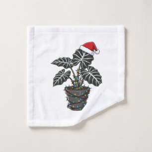 Christmas Monstera Deliciosa Split Leaf Tropical Wash Cloth