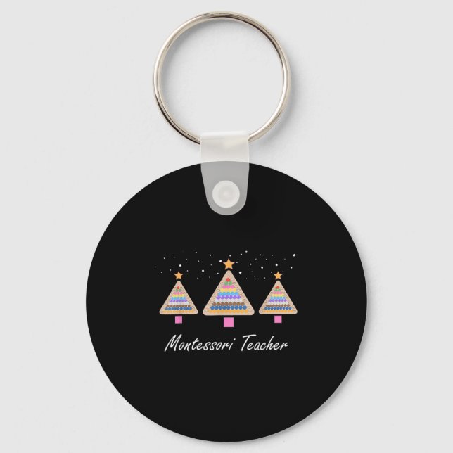 Christmas Montessori Teacher Xmas Tree Teaching Sc Keychain (Front)