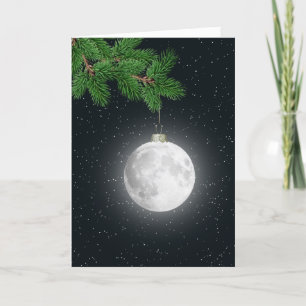 Christmas Moon Ornament Holiday  Card