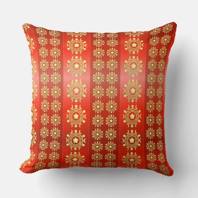 Christmas Moon Star Pattern-65756 Throw Pillow (Front)