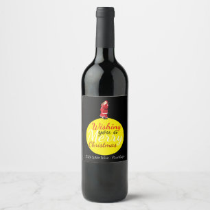 Christmas Moon Wishing You A Merry Christmas Wine  Label