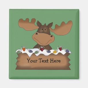 Christmas Moose (customizable) Magnet