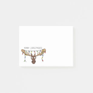 Christmas Moose Cute Funny Holiday Animal Post-it Notes