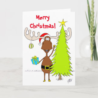Christmas: Moose (Happy) Holiday Card