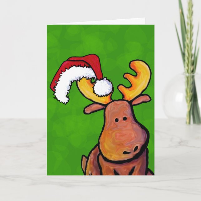 Christmas Moose Holiday Card (Front)