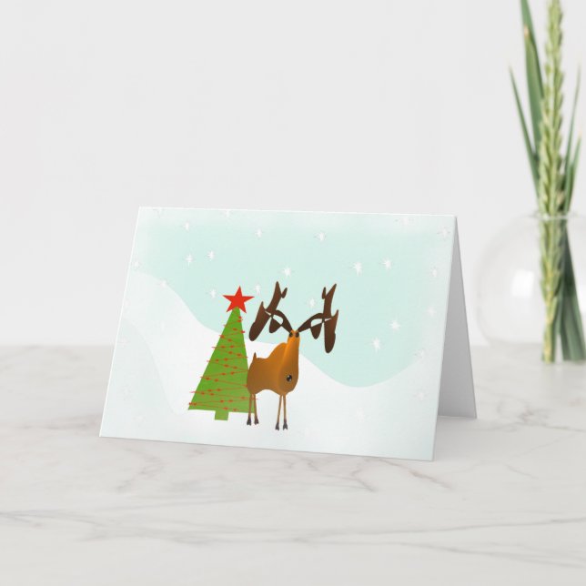 Christmas Moose Holiday Card (Front)