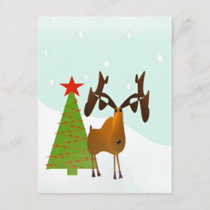 Christmas Moose Holiday Postcard