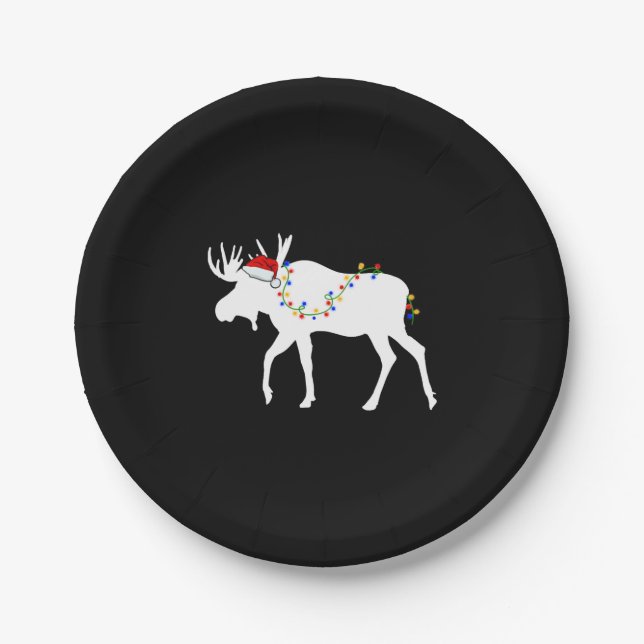 Christmas Moose Paper Plate (Front)