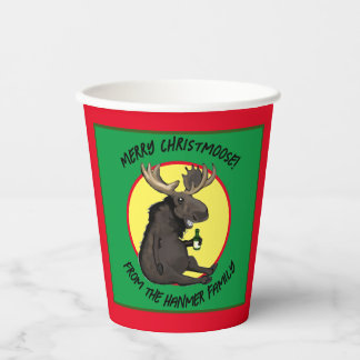 Christmas Moose Personalized Paper Cups