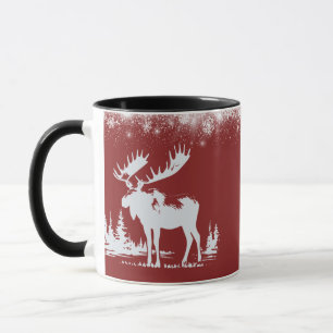 Christmas Moose - Red Color Mug