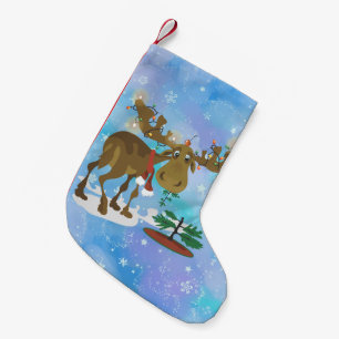 Christmas Moose ~ Small Christmas Stocking