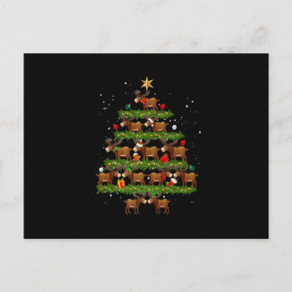 Christmas Moose Tree Light Funny Xmas Matching Fam Holiday Postcard