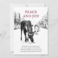 Christmas Moose Winter Snow Peace Poem Holiday Car