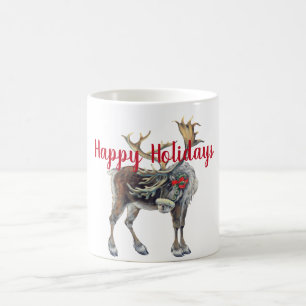 Christmas Moose with Customizable Greeting Coffee Mug
