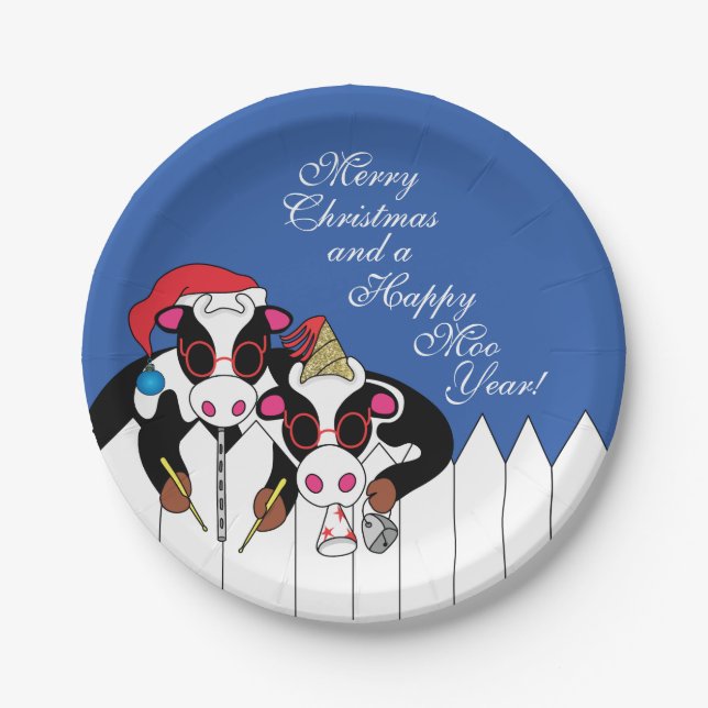 Christmas Moosicians Paper Plate (Front)