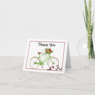 Christmas Morning Bicycle Thank You Card