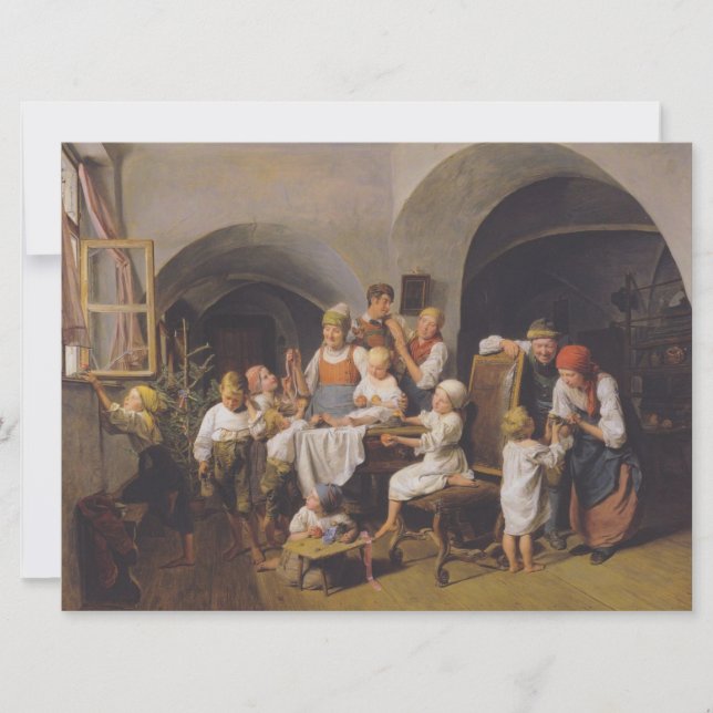 Christmas Morning (by Ferdinand Georg Waldmüller) Card (Front)