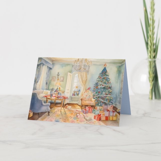 Christmas Morning Folded Greeting Card (Front)