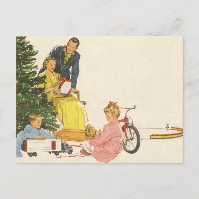 Christmas Morning Holiday Postcard (Front)