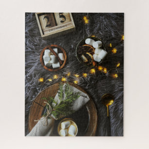 Christmas Morning Hot Chocolate & Marshmellows Jigsaw Puzzle