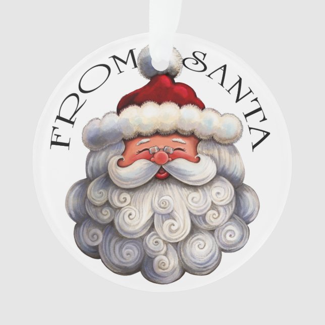 Christmas Morning Santa Ornament - See  Reverse (Front)