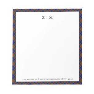 Christmas Morning Scottish Tartan Pattern Notepad