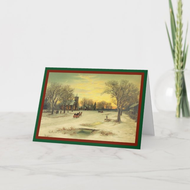 Christmas Morning Services - Vintage Card (Front)